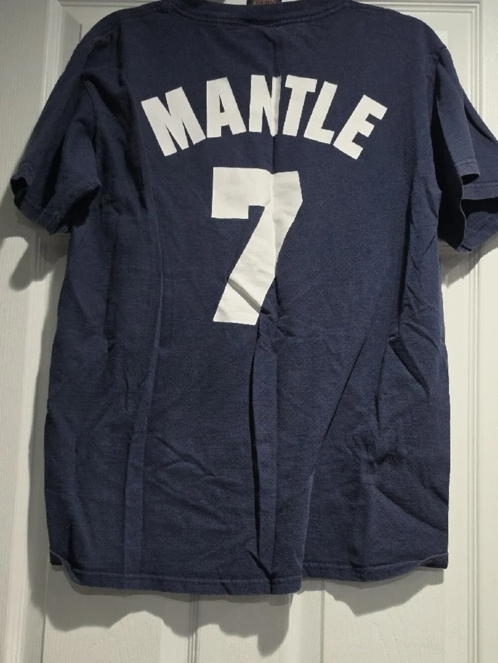Men's Navy Short-Sleeve Tee with White NY Yankees Logo / Mickey Mantle